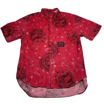 Vintage 90 s O'Neill Men's XL Button Down All Over Print Shirt Surf Beach
