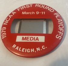 1979 NCAA  Basketball First Round Playoffs Media Badge Raleigh North Carolina