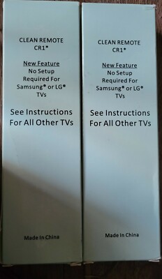 2 x CLEAN REMOTE CR1 Universal TV Remote Control, Spillproof ...