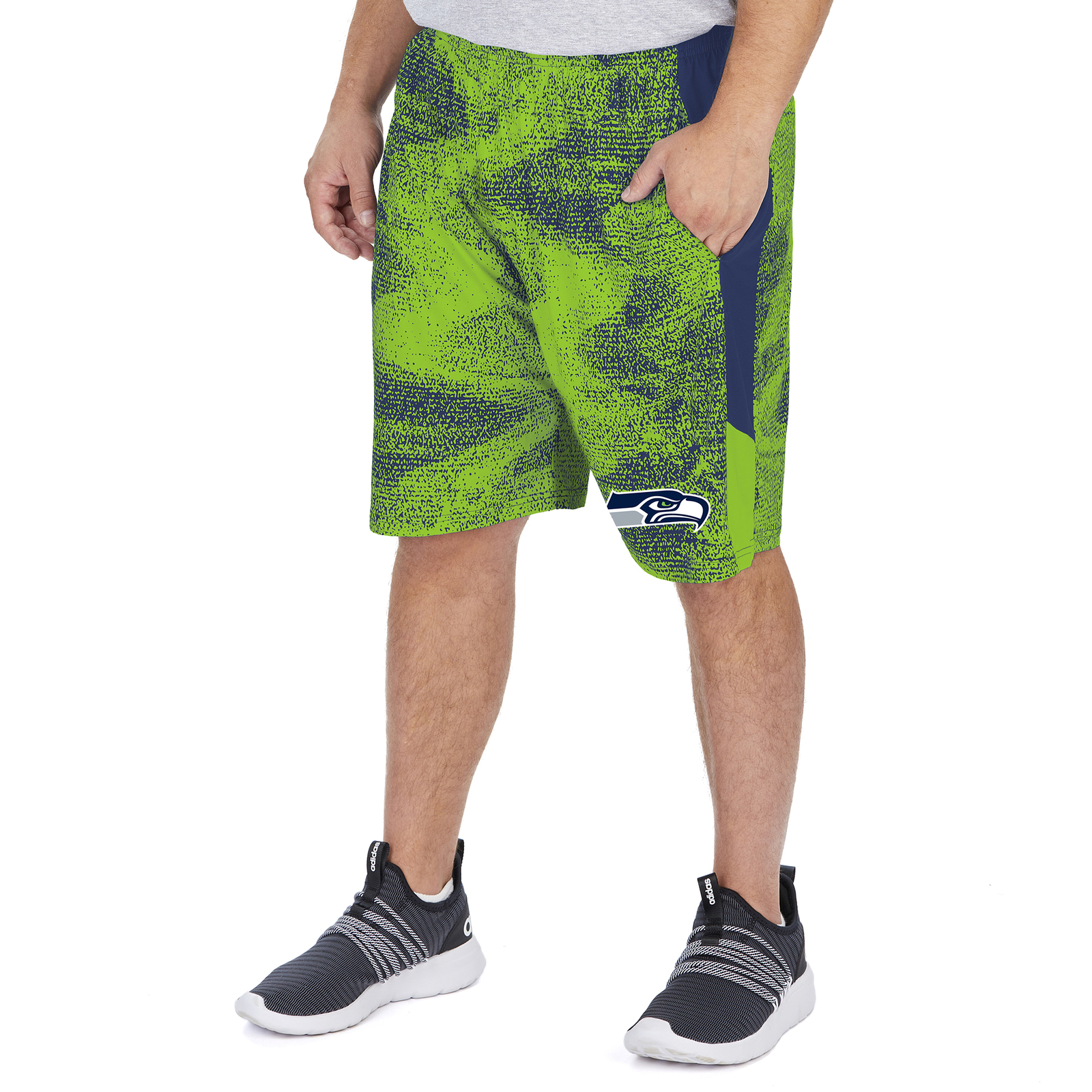Мужские статичные шорты Zubaz NFL Seattle Seahawks с боковыми вставками
