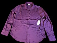 Blue Blossom Women  s Purple Long Sleeve Button Up Blouse Sz M. NWT