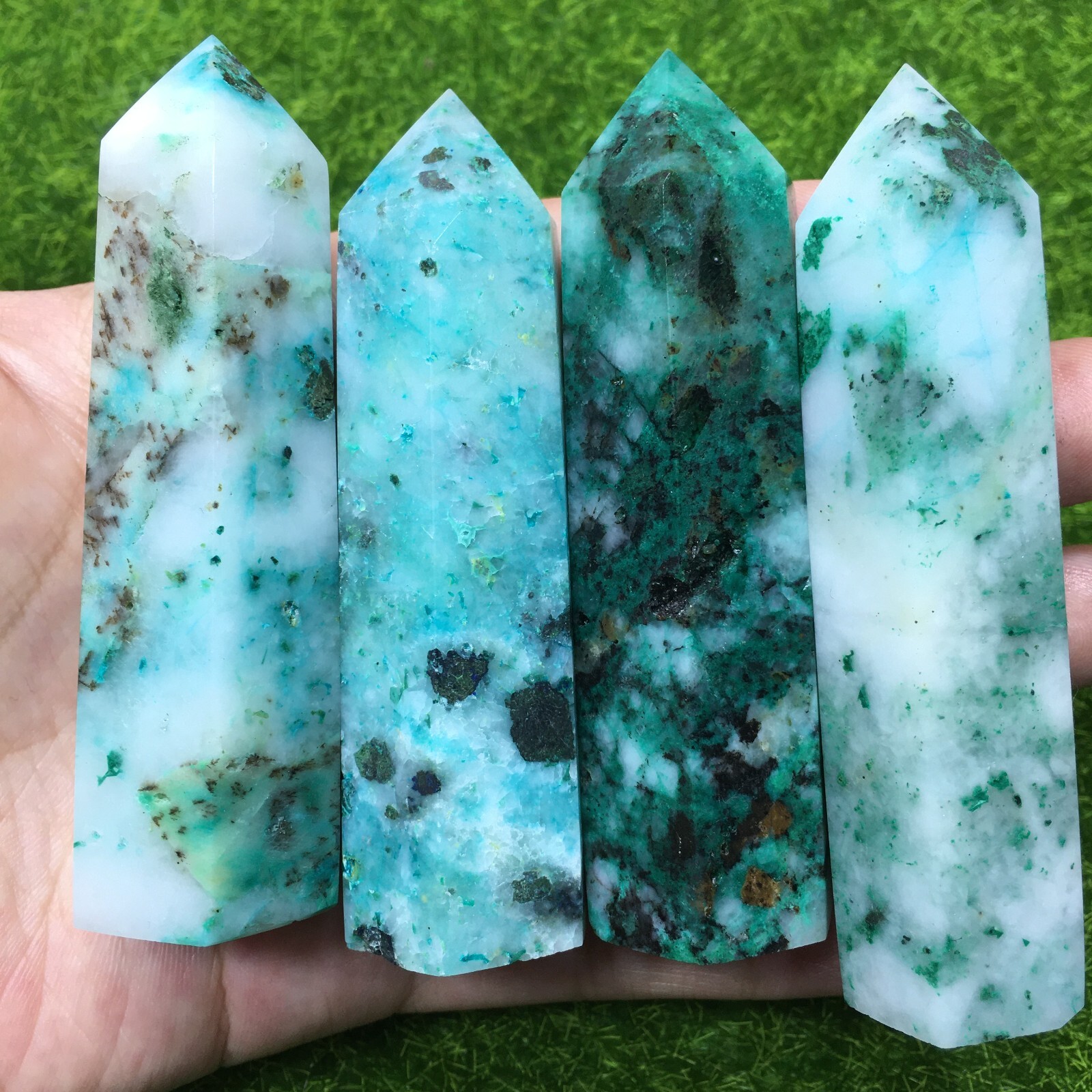 Natural PHOENIX Stone Obelisk Quartz Crystal Wand Tower Point Reiki Healing 1pc