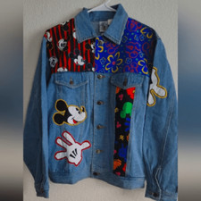 Rare Vintage 80s MICKEY  Co Patchwork Denim Jacket Size M RARE NWT