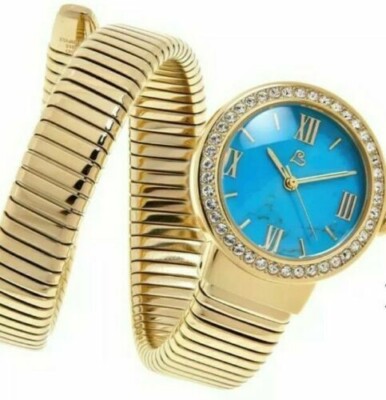 Colleen Lopez Round Dial Coil Wrap Bracelet Watch, Black  display picture 3