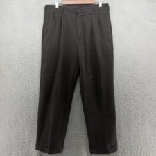 Brooks Brothers Pants Mens 36x30 Black Advantage Chino Elliot Pleated Straight