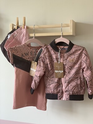 BNWT Girls Dirjke Pink Outift jacket top leggings 6-9 months & H&M leggings
