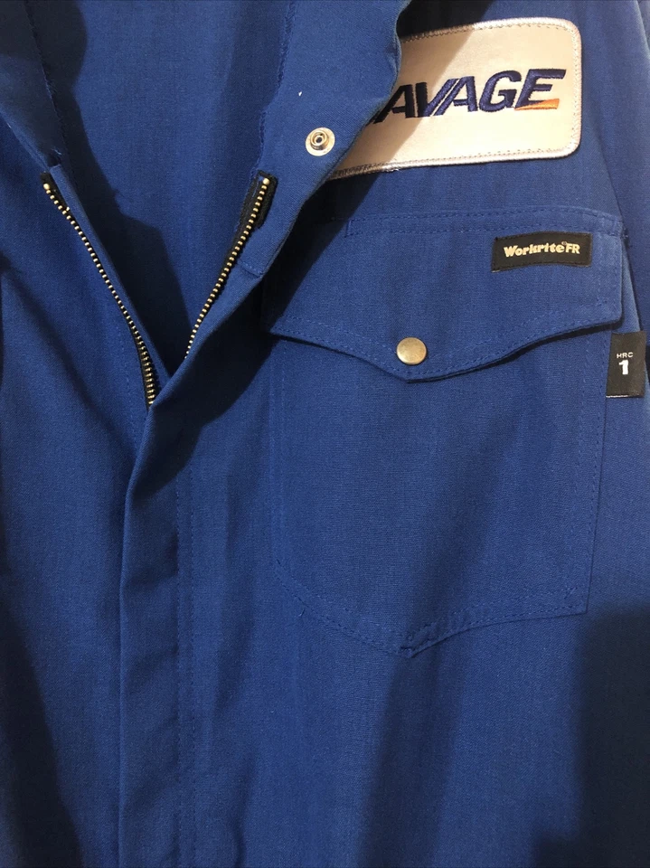 Workrite Coveralls FR Flame-Resistant 1104NX45 RB 54R Nomex Hi-Vis Blue Work - Image 2 of 4