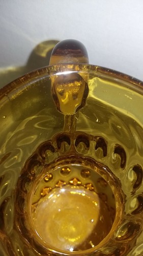 Vtg Empoli Pointed Hobnails Amber Colored Glass Pitcher/Carafe Polished Pontil - Picture 9 of 12