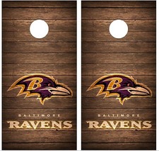Baltimore Ravens Vintage Wood Cornhole Board Decal Wrap Wraps brown 