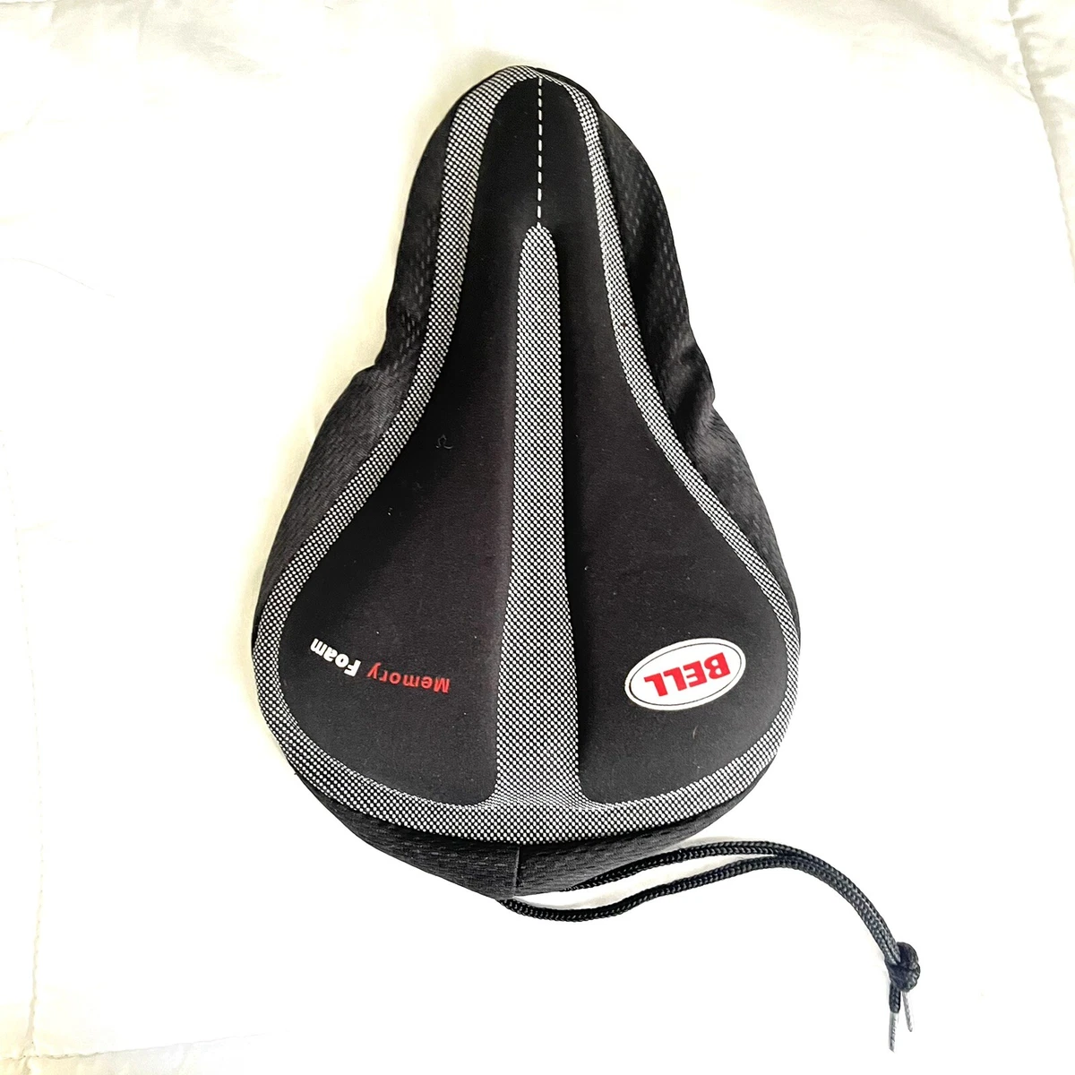 Bell Memory Foam Bike Seat Cushion Cover Black Bell sign