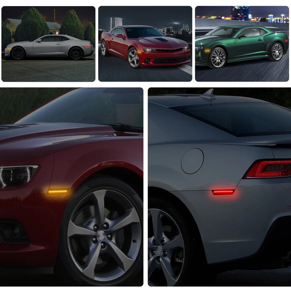 4 luces LED delanteras traseras laterales para Chevy Camaro SS LT ZL1 LS 2010-2015 Foto 3 de 4