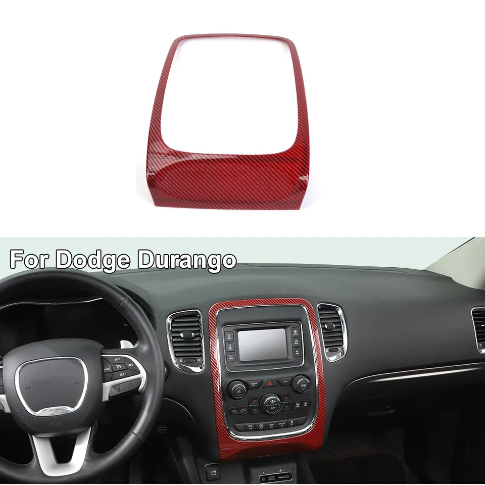 Red Carbon Fiber Center Console GPS Navigation Cover Frame For Dodge Durango 14+ Foto 3 de 4
