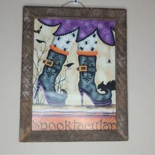Halloween Witch Legs Spooktacular Wall Decor Art Framed Jan Michaels Art & Home