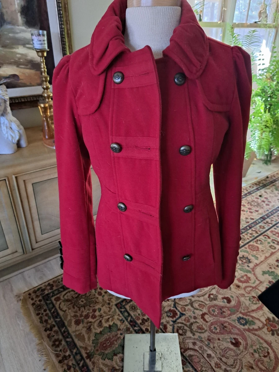Hydraulic Pea Coat In Red Y2k eBay