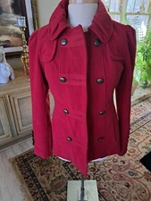 Hydraulic Pea Coat In Red Y2k