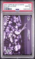 2024 Topps Black & White #42 Elly De La Cruz Purple /25 PSA 10