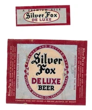 Early Silver Fox De luxe IRTP Beer Bottle Label Original S91E