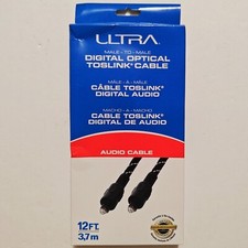 Digital Optical TOSLink M/M Audio Cable 12' ft 26AWG Braided Mesh DOLBY DTS NEW