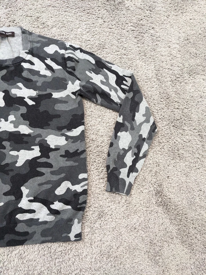 Michael Kors毛衣女式 XS 灰色迷彩运动衫套衫针织 — 第 2/4 张图片