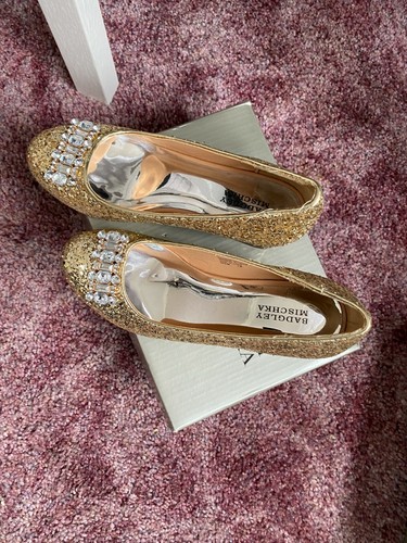 Badgley Mischka Glitter Gold Children shoes Size 1, "Starlett Adorb" - Picture 4 of 7