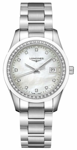 Longines Conquest Classic Steel Mother-Of-Pearl Diamonds Womens Watch  L23870876 | eBay
