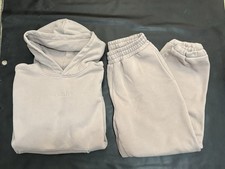 2 Pc Comfrt Travel Essentials Pullover Hoodie Sweatpants Set Unisex Size M Tan