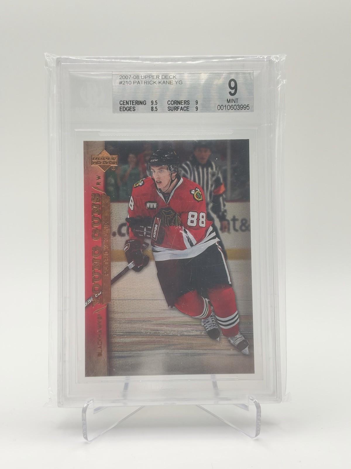 2007-08 Upper Deck Young Guns Patrick Kane BGS 9 #210 Chicago Blackhawks￼