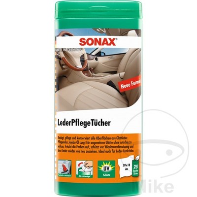 SONAX Pack of 25 Leather Upholstery Wipes