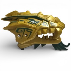 LEGO Ninjago Dragon Head Pearl Gold Dark Green The Golden Dragon Upper Lower Jaw