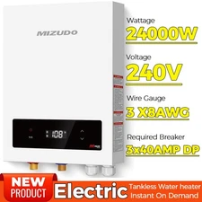 24KW Electric Tankless Water Heater Instant Hot On Demand for Whole House 240V