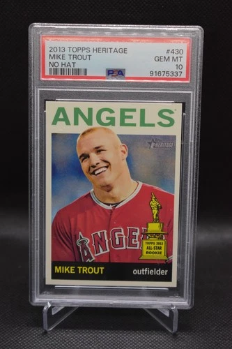 Mike Trout PSA 10 2013 Topps Heritage No Hat SP Los Angeles Angels