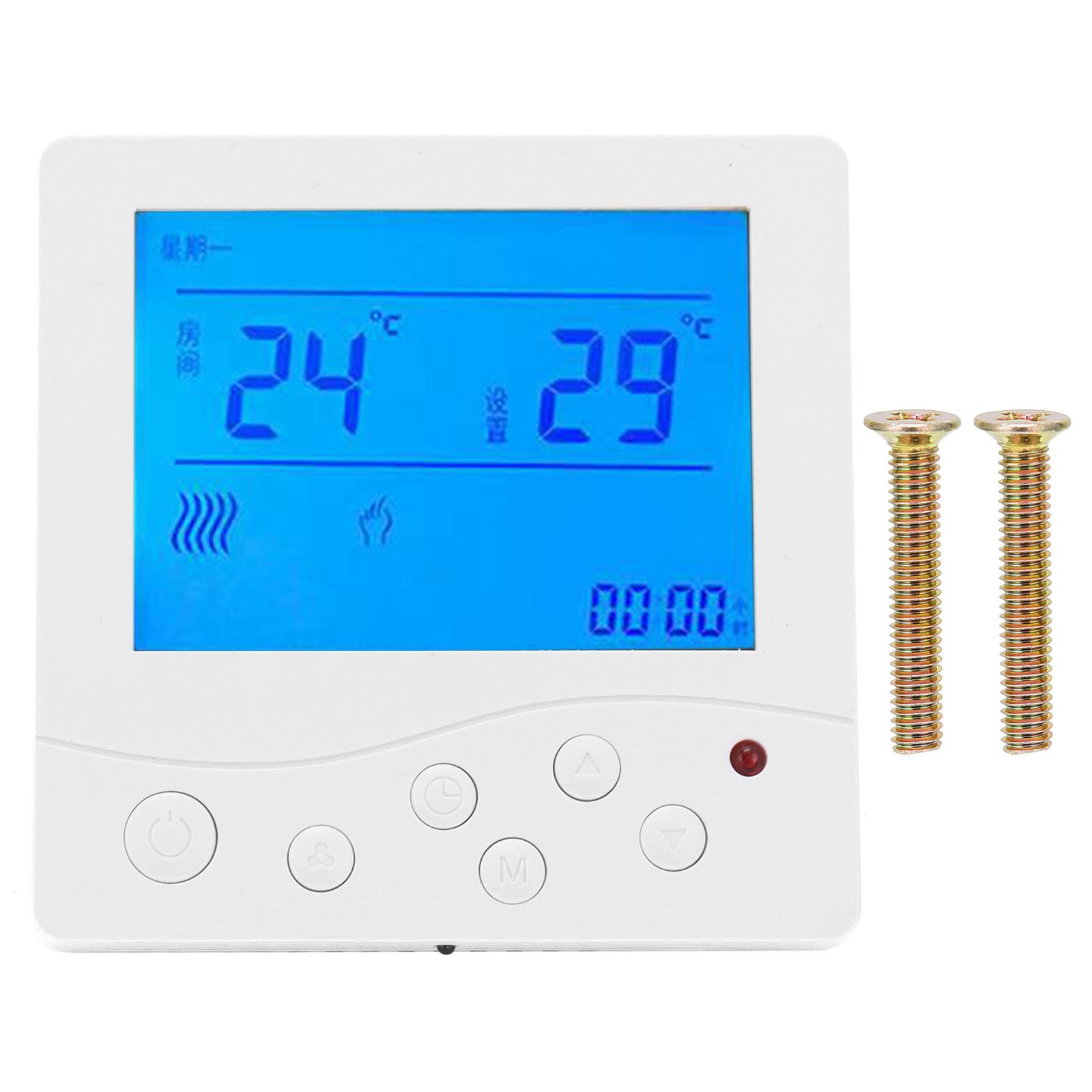AC220V Fan Coil Unit Central Air Conditioner Thermostat Intelligent LCD Temperat
