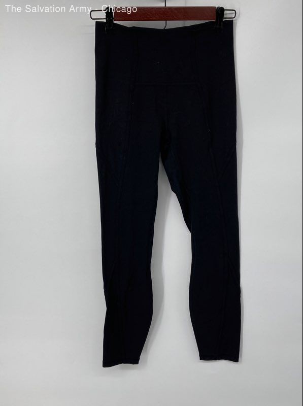 Lululemon Womens Black Elastic Waist Pull On Activewear Ankle Leggings Size 6