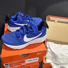 Nike Size 10.5 Star Runner Sneakers  4 NN (GS) Hyper Royal/White New With Box