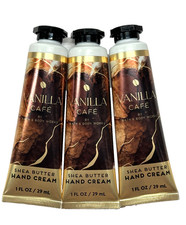 NEW 3 BATH BODY WORKS VANILLA CAFE HAND CREAM TRAVEL SIZE SHEA BUTTER 1 FL OZ