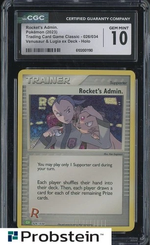 2023 Pokemon Classic Venusaur & Lugia Deck #026 Rocket's Admin. CGC 10 GEM MINT