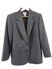 Vintage 90s womens Pendleton Black/white Houndstooth Wool Blazer Size 12