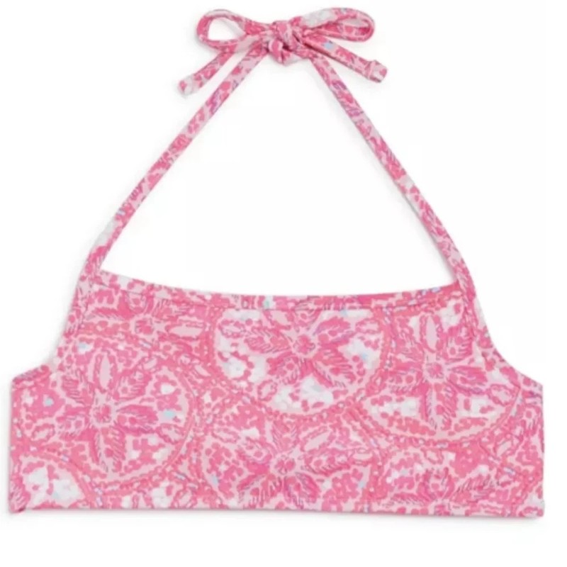nwt VINEYARD VINES sand Dollar Bikini Top XS Flamingo Bathing Suit Halter 5/6