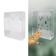 Acrylic Reptile Feeder with Suction Cups, Wall-Mounted Bearded Dragon Food Bo...