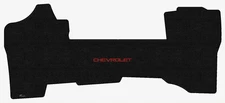 Lloyd Luxe Front Carpet Mat for '75-83 Chevy C30 w/Chevy Red on Black Logo
