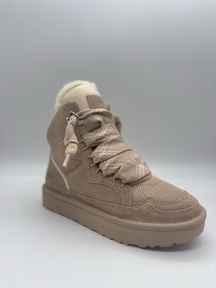 UGG WOMEN HIGHMEL HIGH TOP SUEDE SNEAKERS DRIFTWOOD SIZE US 6/UK 4