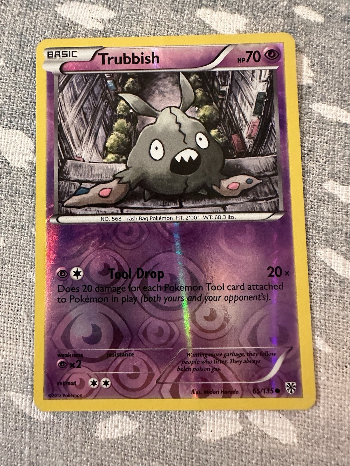 Pokemon Trubbish 2012 65/135 Plasma Storm Reverse Holo