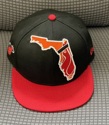 Miami Heat New Era Hardwood Classics NBA 100%  Wool Fitted Hat Florida 7 1/2