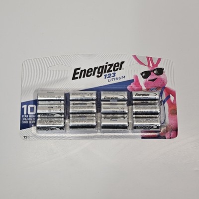 12 pcs/pack Energizer Lithium 123  1500mAh Li-Ion Battery. Exp: 12/2029