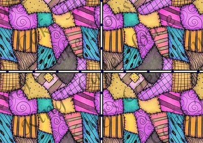 Patchwork Tim B essbare Tortenfolie! 2er SET Zuckergussblätter. Tortenaufleger. Essbar.