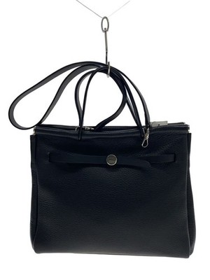 Other brands: MG CUIR Italian-made 2-way handbag, leather, black, plain.