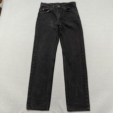 Vintage Levis Jeans Black Denim 30x30 Fits 28 Faded Straight Leg Made in USA