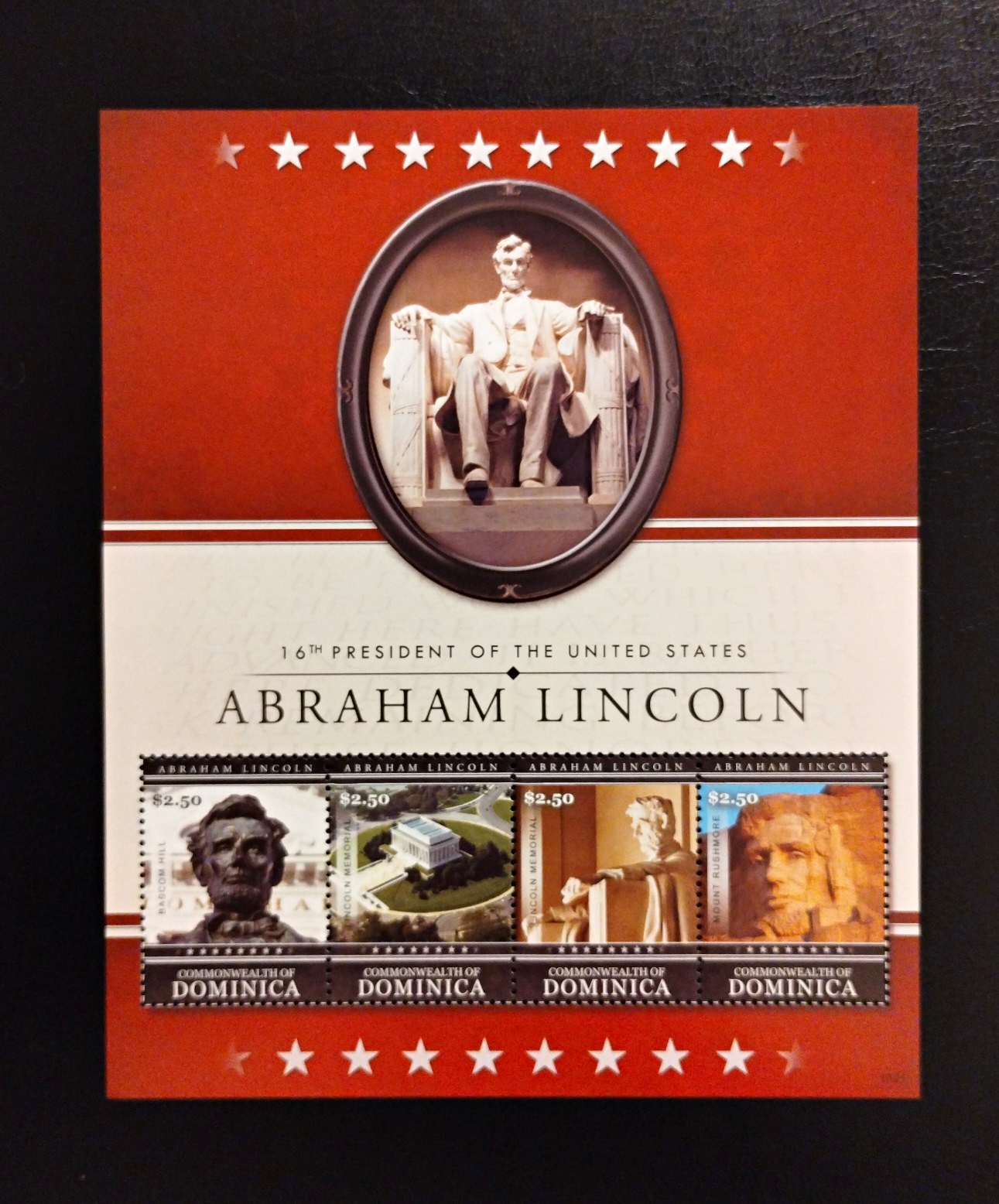 Dominica Souvenir Sheet Abraham Lincoln Politicians $2.50 MNH Multicolor