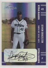 2005 Playoff Prestige Xtra Bases Purple Auto 34/50 Dewon Brazelton #59 Auto ux6