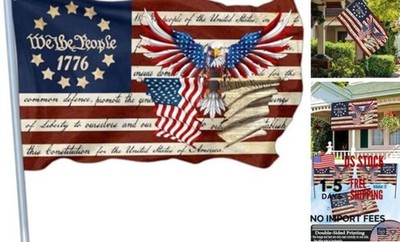 We The People Flag 1776 American Flags With Eagle for Outside 3x5 Ft 4th of